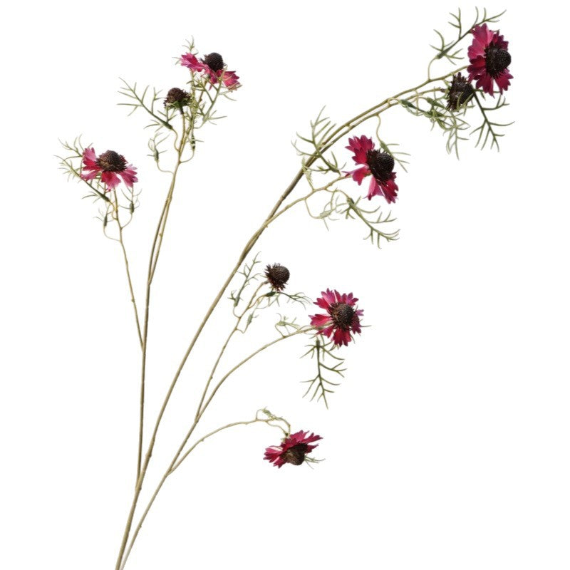 Fleurs artificielles Cosmos, style champêtre, 118 cm, soie, décoration mariage et maison