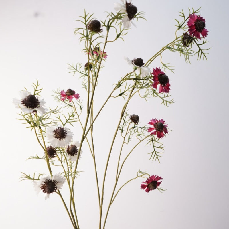 Fleurs artificielles Cosmos, style champêtre, 118 cm, soie, décoration mariage et maison
