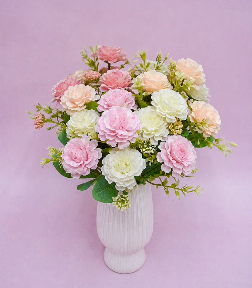 Bouquet artificiel de pivoines 33cm – 7 fleurs réalistes pour mariage, décoration intérieure, ambiance champêtre provençale
