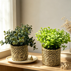 Plante artificielle en pot, 15 cm, décoration maison, bureau, hôtel, style rétro français, vert foncé ou clair