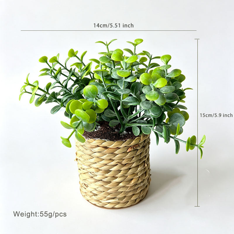 Plante artificielle en pot, 15 cm, décoration maison, bureau, hôtel, style rétro français, vert foncé ou clair