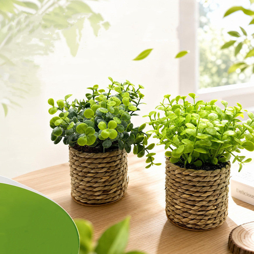 Plante artificielle en pot, 15 cm, décoration maison, bureau, hôtel, style rétro français, vert foncé ou clair