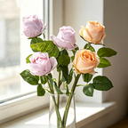 Rose artificielle de 43 cm, fleur unique de 7 cm, décoration élégante pour mariages, maison et occasions spéciales