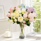 Bouquet de Roses Sweetheart, 34 cm, 7 têtes, idéal pour mariages, décoration événementielle, ambiance romantique