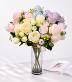 Bouquet de Roses Sweetheart, 34 cm, 7 têtes, idéal pour mariages, décoration événementielle, ambiance romantique