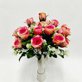 Roses artificielles buisson de roses Xishi, 32 cm, 6 fleurs, décoration intérieure élégante, mariage, hôtel, cadeau