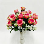 Roses artificielles buisson de roses Xishi, 32 cm, 6 fleurs, décoration intérieure élégante, mariage, hôtel, cadeau