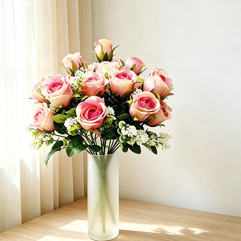 Roses artificielles buisson de roses Xishi, 32 cm, 6 fleurs, décoration intérieure élégante, mariage, hôtel, cadeau