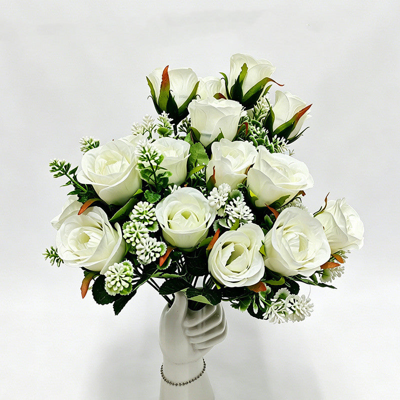 Roses artificielles buisson de roses Xishi, 32 cm, 6 fleurs, décoration intérieure élégante, mariage, hôtel, cadeau
