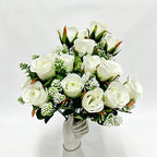 Roses artificielles buisson de roses Xishi, 32 cm, 6 fleurs, décoration intérieure élégante, mariage, hôtel, cadeau