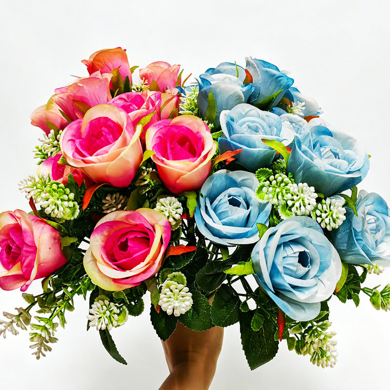 Roses artificielles buisson de roses Xishi, 32 cm, 6 fleurs, décoration intérieure élégante, mariage, hôtel, cadeau