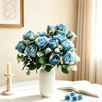 Roses artificielles buisson de roses Xishi, 32 cm, 6 fleurs, décoration intérieure élégante, mariage, hôtel, cadeau