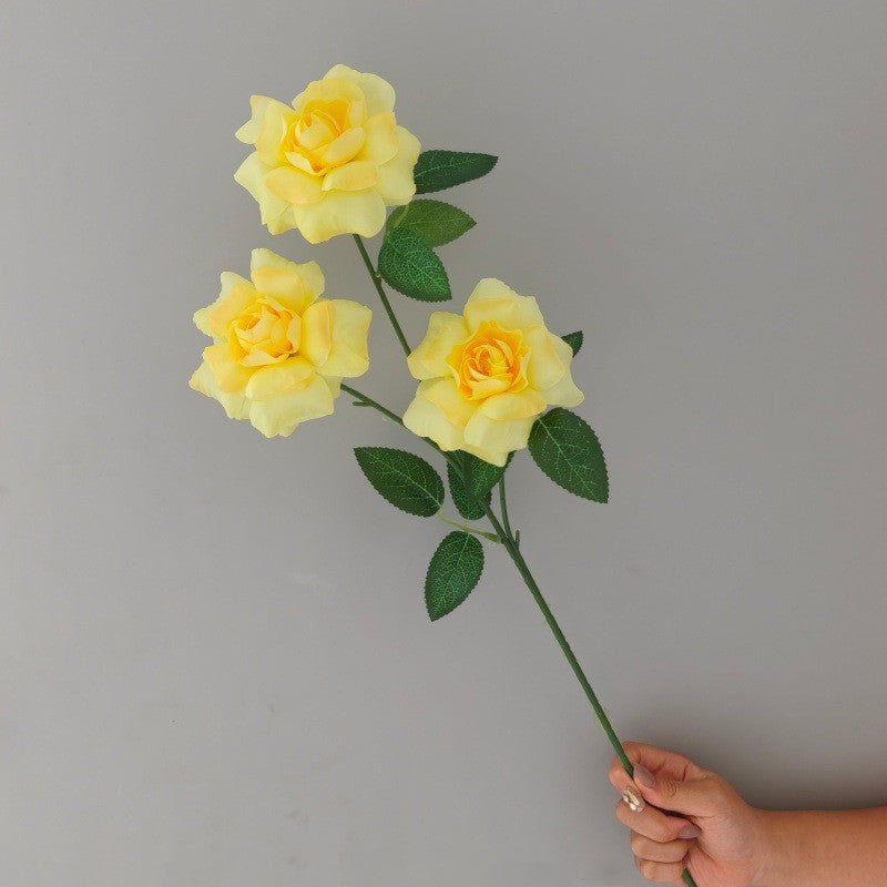3 Roses à Pétales Déployés en Soie Artificielle, 60 cm, Décoration de Mariage et Intérieur