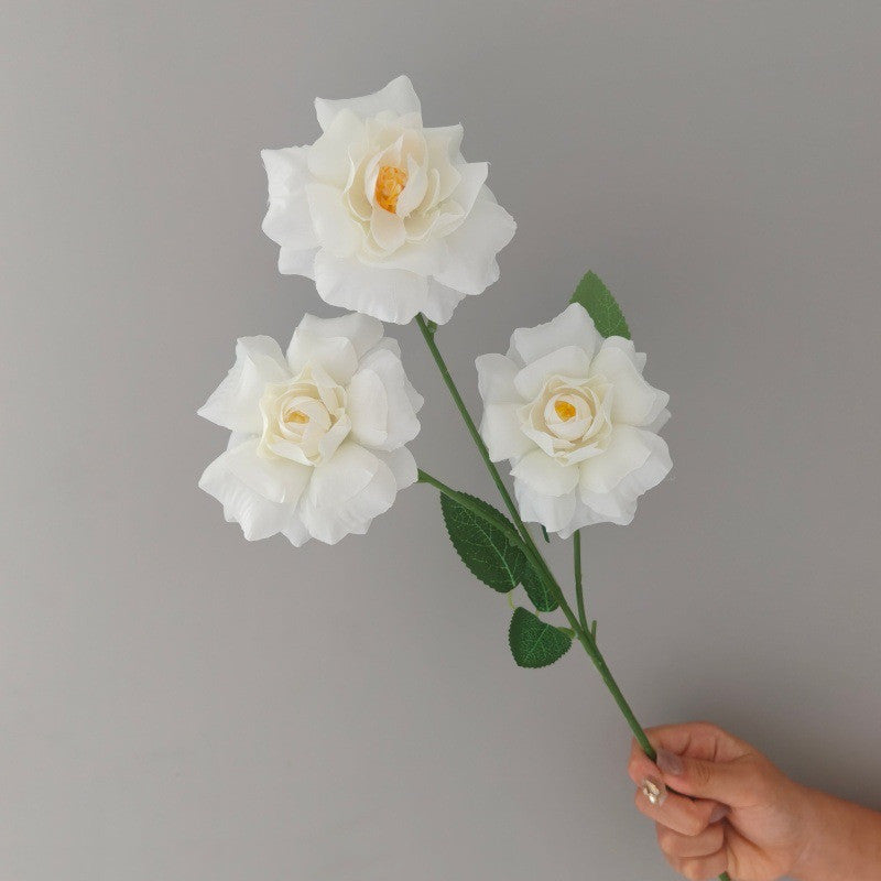 3 Roses à Pétales Déployés en Soie Artificielle, 60 cm, Décoration de Mariage et Intérieur