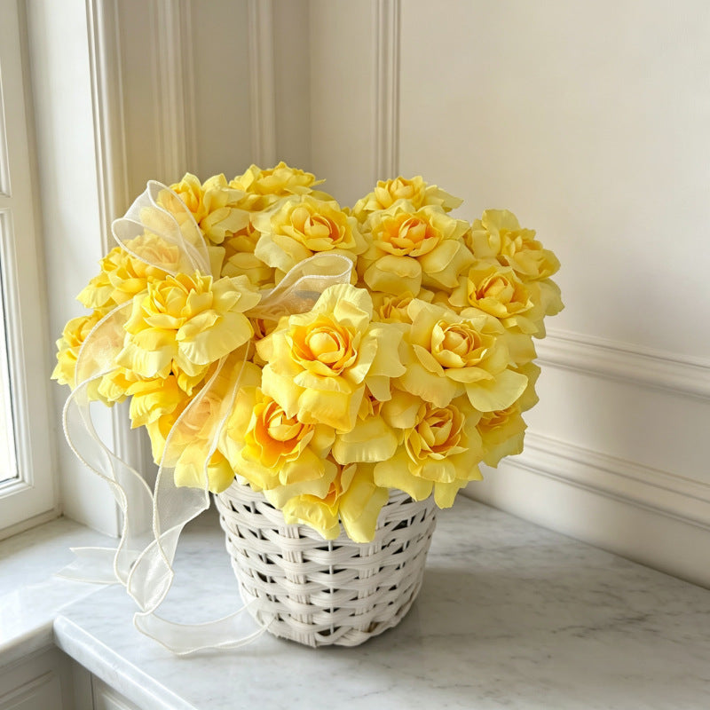 3 Roses à Pétales Déployés en Soie Artificielle, 60 cm, Décoration de Mariage et Intérieur