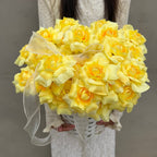 3 Roses à Pétales Déployés en Soie Artificielle, 60 cm, Décoration de Mariage et Intérieur