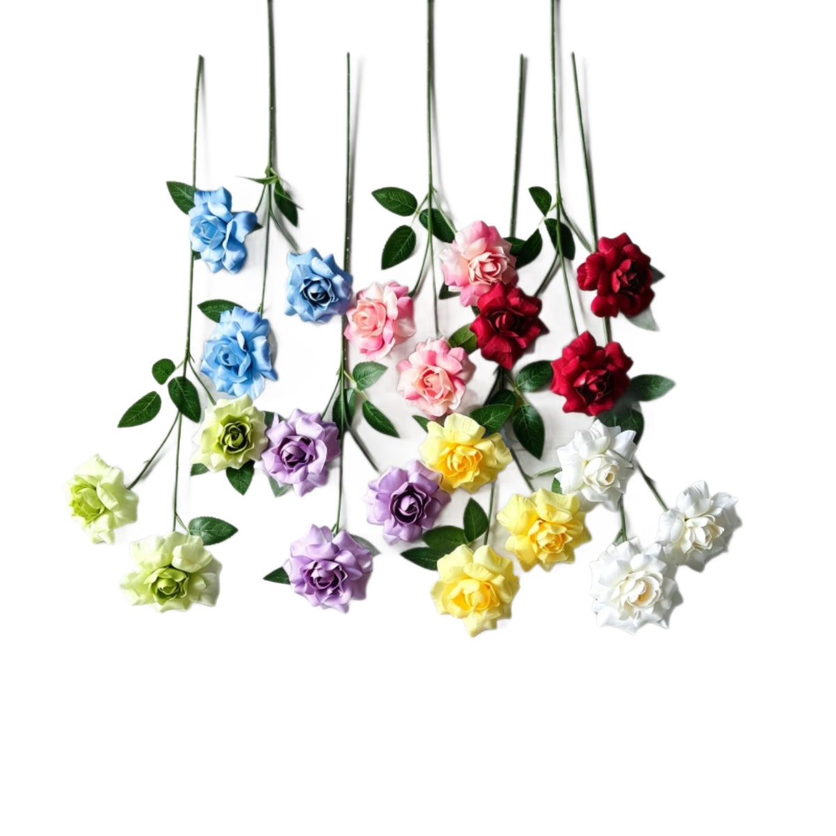 3 Roses à Pétales Déployés en Soie Artificielle, 60 cm, Décoration de Mariage et Intérieur