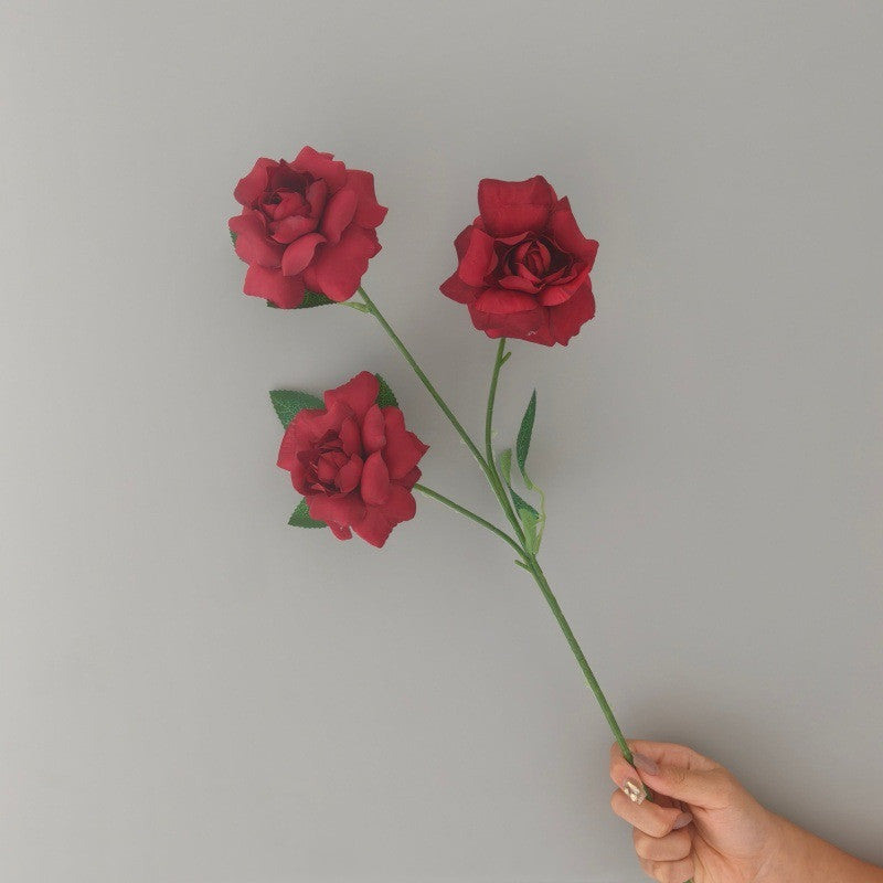 3 Roses à Pétales Déployés en Soie Artificielle, 60 cm, Décoration de Mariage et Intérieur