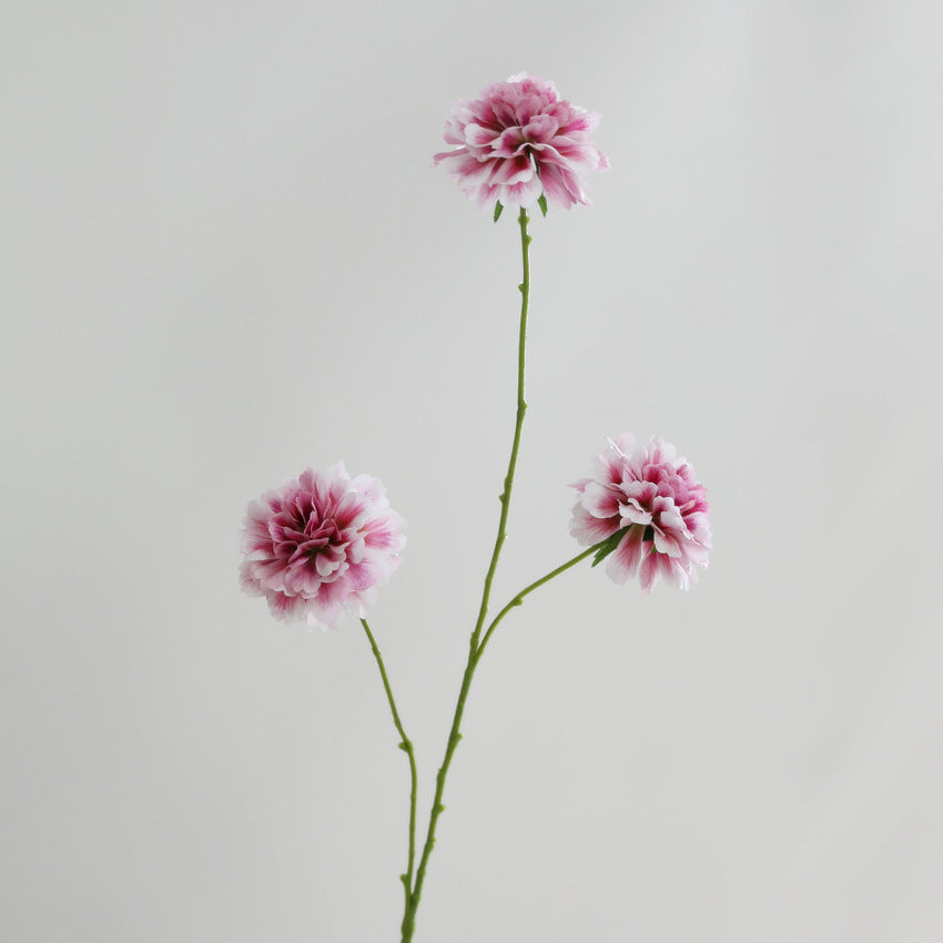 Fleurs artificielles Scabieuse, bouquet de 3 têtes, 80 cm, soie, décoration intérieure, mariage, maison