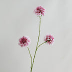 Fleurs artificielles Scabieuse, bouquet de 3 têtes, 80 cm, soie, décoration intérieure, mariage, maison