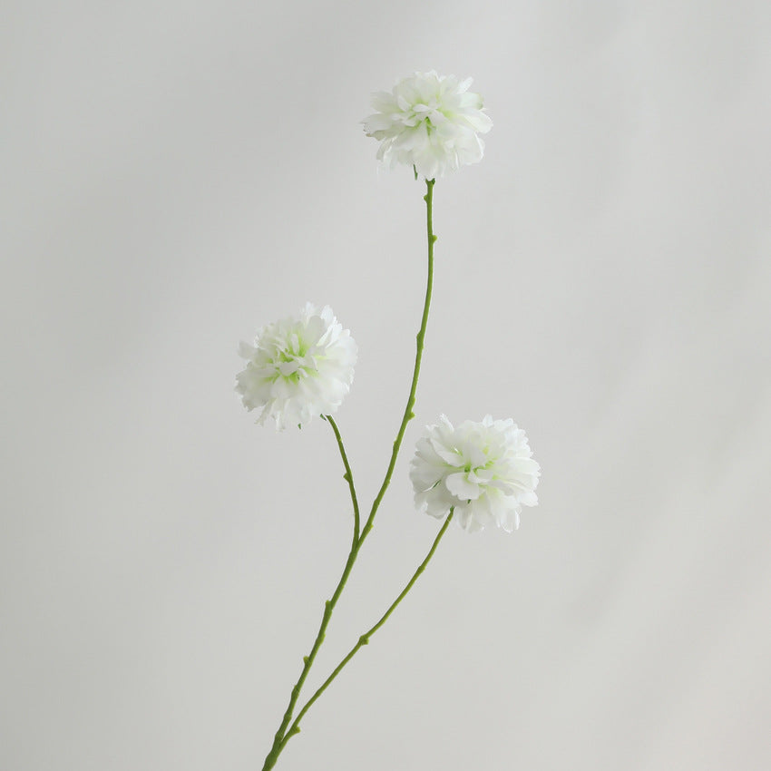 Fleurs artificielles Scabieuse, bouquet de 3 têtes, 80 cm, soie, décoration intérieure, mariage, maison