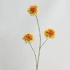 Fleurs artificielles Scabieuse, bouquet de 3 têtes, 80 cm, soie, décoration intérieure, mariage, maison