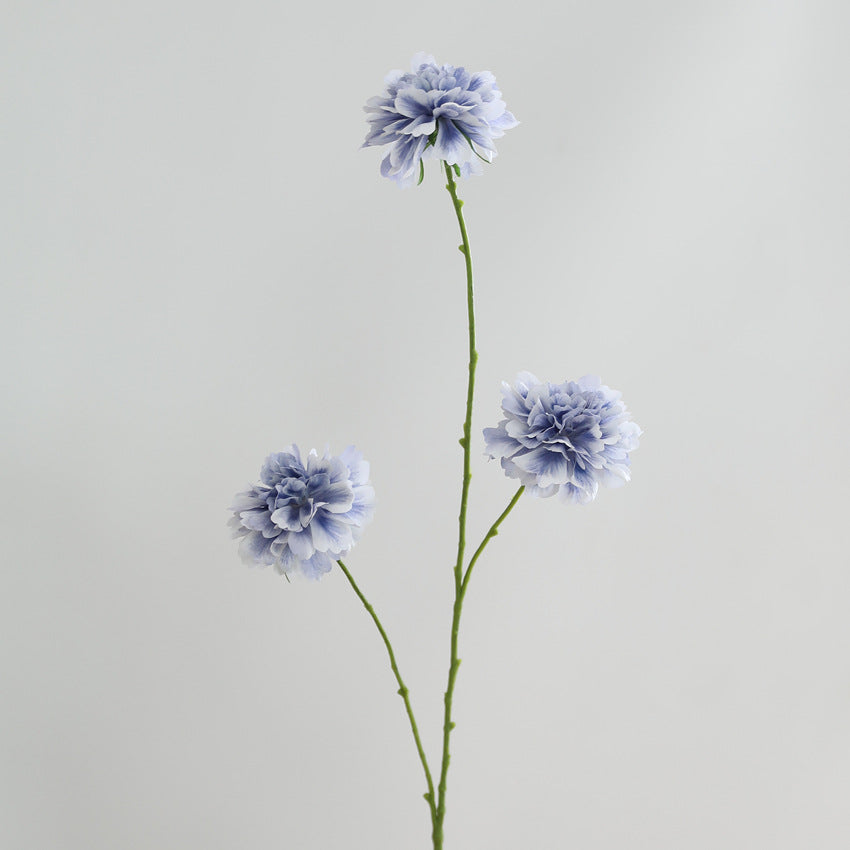 Fleurs artificielles Scabieuse, bouquet de 3 têtes, 80 cm, soie, décoration intérieure, mariage, maison