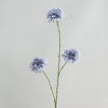Fleurs artificielles Scabieuse, bouquet de 3 têtes, 80 cm, soie, décoration intérieure, mariage, maison