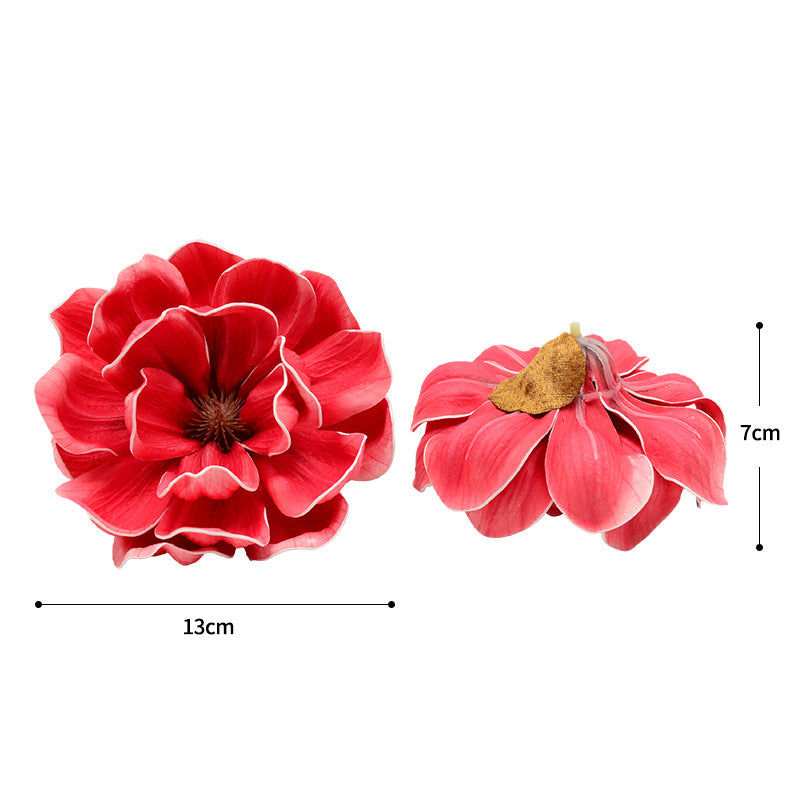 Fleurs artificielles magnolia grand format 13 cm - Têtes libres DIY décoration mariage, cadeau, événement - Sans vase - Style champêtre provençal