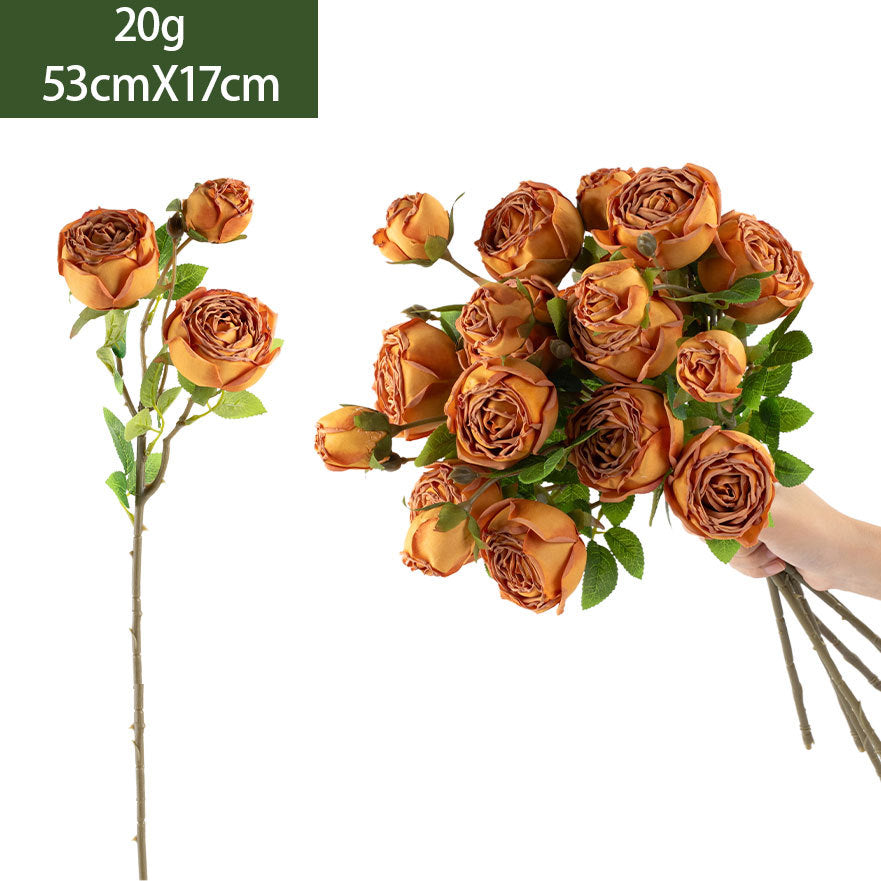 Bouquet de Roses Artificielles 'Reine Marguerite', 53 cm, Soie, Décoration Élégante pour Salon, Mariage ou Cadeau
