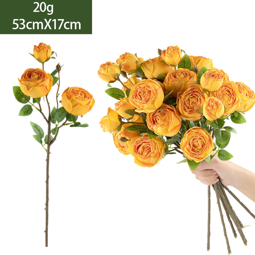 Bouquet de Roses Artificielles 'Reine Marguerite', 53 cm, Soie, Décoration Élégante pour Salon, Mariage ou Cadeau