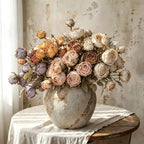 Bouquet de Roses Artificielles 'Reine Marguerite', 53 cm, Soie, Décoration Élégante pour Salon, Mariage ou Cadeau