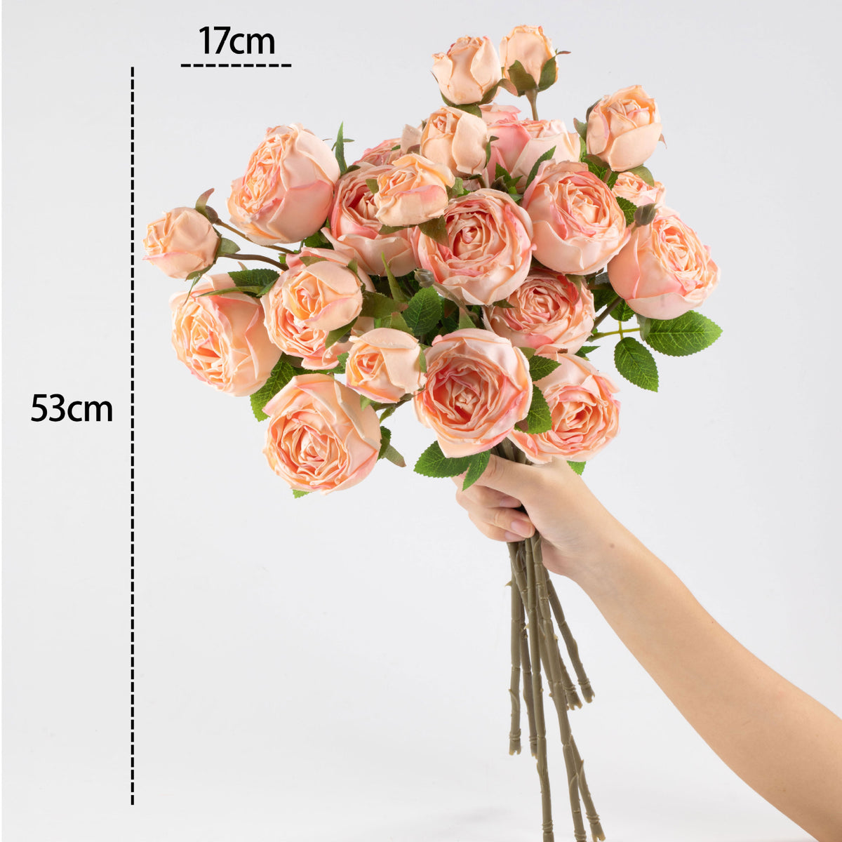 Bouquet de Roses Artificielles 'Reine Marguerite', 53 cm, Soie, Décoration Élégante pour Salon, Mariage ou Cadeau