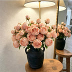 Bouquet de Roses Artificielles 'Reine Marguerite', 53 cm, Soie, Décoration Élégante pour Salon, Mariage ou Cadeau