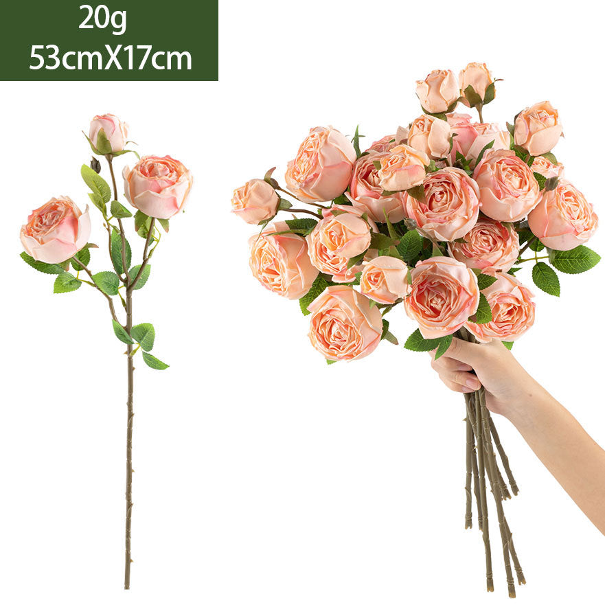 Bouquet de Roses Artificielles 'Reine Marguerite', 53 cm, Soie, Décoration Élégante pour Salon, Mariage ou Cadeau