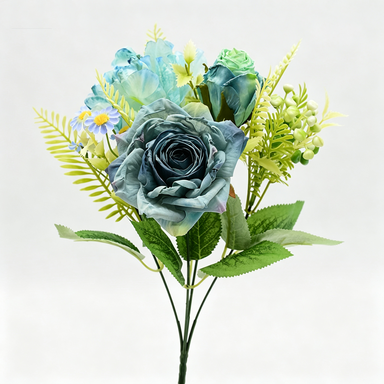Bouquet artificiel roses vintage soyeuses 31 cm – Décor mariage, maison, terrasse, cérémonie élégante