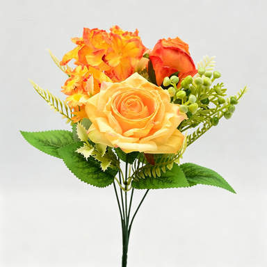 Bouquet artificiel roses vintage soyeuses 31 cm – Décor mariage, maison, terrasse, cérémonie élégante