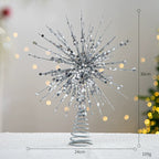 Étoile de Noël pour sapin, décoration étoile à cinq branches avec lumière, 6 modèles, dimensions en cm