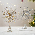 Étoile de Noël pour sapin, décoration étoile à cinq branches avec lumière, 6 modèles, dimensions en cm