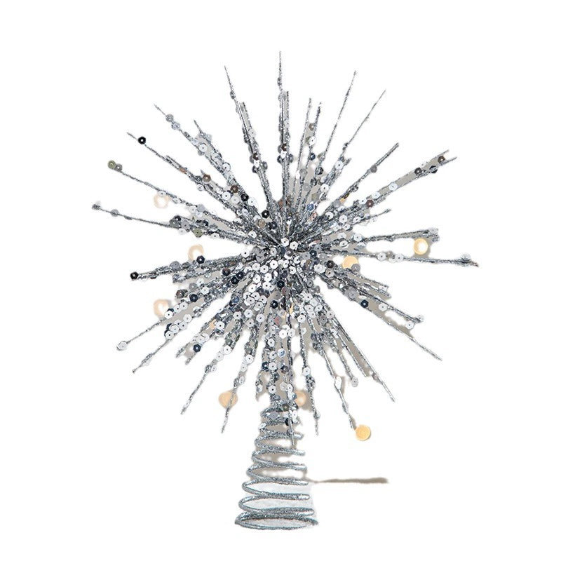 Étoile de Noël pour sapin, décoration étoile à cinq branches avec lumière, 6 modèles, dimensions en cm