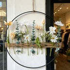 Couronne florale artificielle en eucalyptus, coquelicots et marguerites, 40 cm, décoration murale intérieure, mariage, événement, boutique