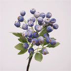 Branche décorative en soie avec baies de myrtilles, 36 cm, décoration d'intérieur élégante, style campagne française, pour maison, hôtel ou mariage