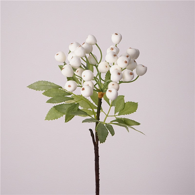 Branche décorative en soie avec baies de myrtilles, 36 cm, décoration d'intérieur élégante, style campagne française, pour maison, hôtel ou mariage