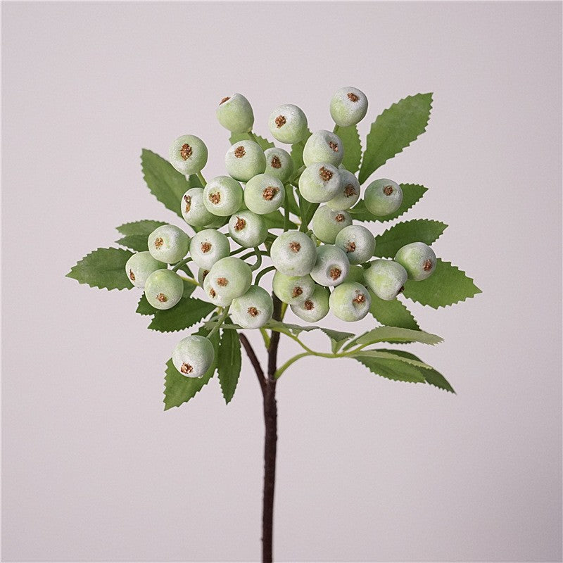 Branche décorative en soie avec baies de myrtilles, 36 cm, décoration d'intérieur élégante, style campagne française, pour maison, hôtel ou mariage