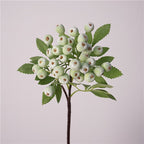 Branche décorative en soie avec baies de myrtilles, 36 cm, décoration d'intérieur élégante, style campagne française, pour maison, hôtel ou mariage