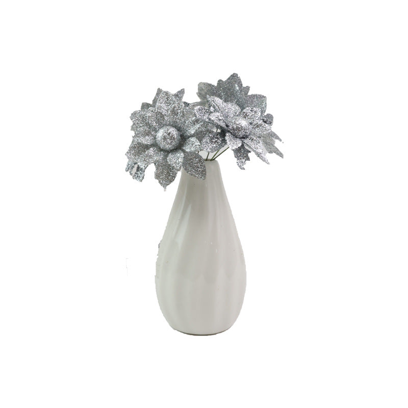 Fleurs artificielles sauvages dorées et argentées, 5 cm, pack de 60 têtes, décoration florale pour mariage, maison et vitrine