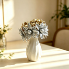Fleurs artificielles sauvages dorées et argentées, 5 cm, pack de 60 têtes, décoration florale pour mariage, maison et vitrine