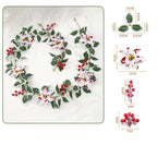 Guirlande de fête en fleurs artificielles, baies de poinsettia rouges et blanches, décoration élégante pour intérieur, longueur 175 cm