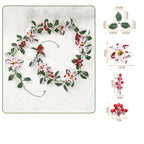 Guirlande de fête en fleurs artificielles, baies de poinsettia rouges et blanches, décoration élégante pour intérieur, longueur 175 cm