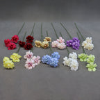 Fleurs artificielles élégantes pour mariage, bouquet de baisers de fée, décoration d'allée, 60 cm, 3 fleurs de 8 cm, sans vase